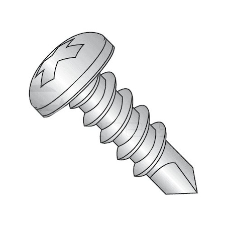Self-Drilling Screw, #8 X 3/4 In, 410 Stainless Steel Pan Head Phillips Drive, 5000 PK
